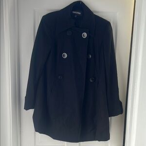 Women's Elegant Black Pea Coat